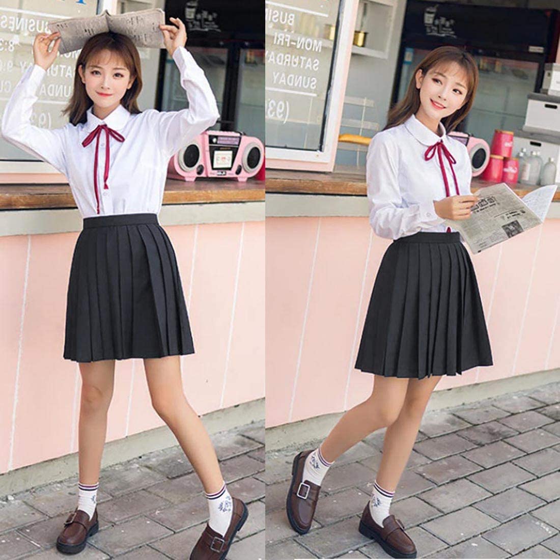 女子高生コスプレ制服学生服セーラー服無地プリーツスカート定番本格 JK制服コスチューム夏服半袖長袖