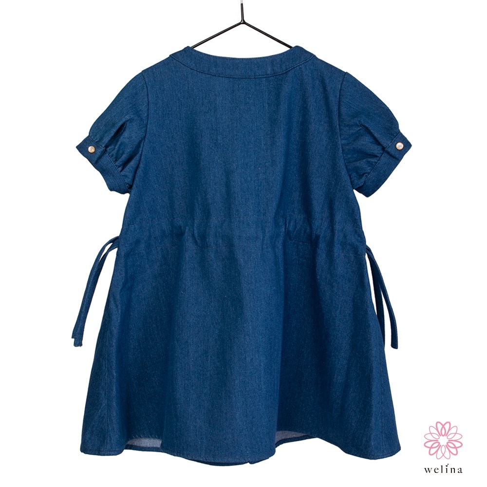 デニムひざ丈ワンピース