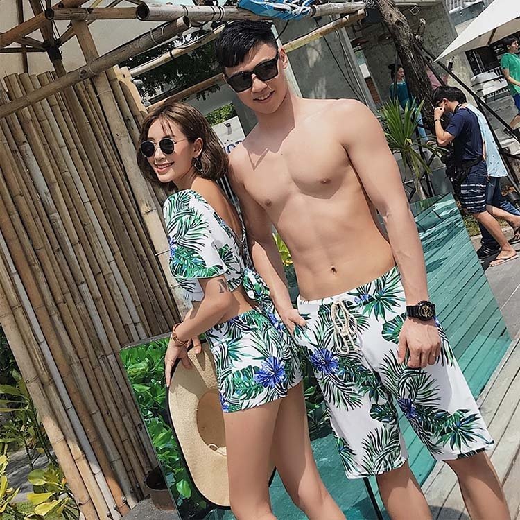 ペアルック水着メンズレディースビキニサーフパンツ海水パンツ海パンビーチパンツハーフパンツハネムーン水