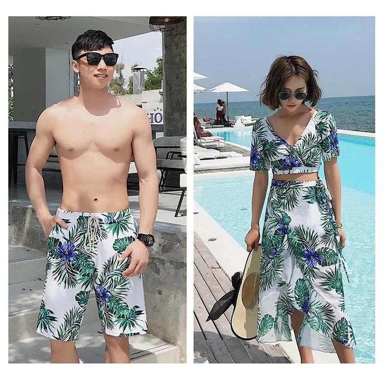 ペアルック水着メンズレディースビキニサーフパンツ海水パンツ海パンビーチパンツハーフパンツハネムーン水