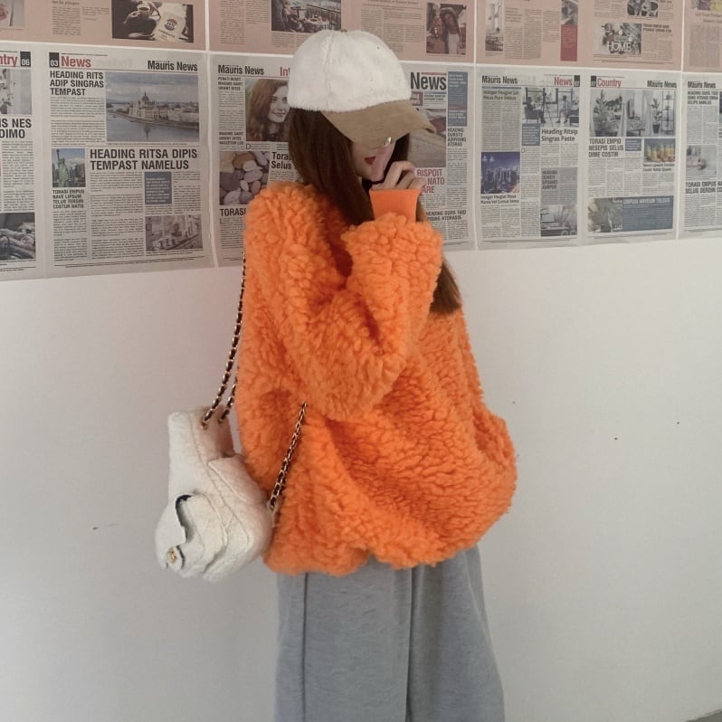 3color レディース ボリュームセーター セーター ミディアム丈 長袖 ラウンドネック 44