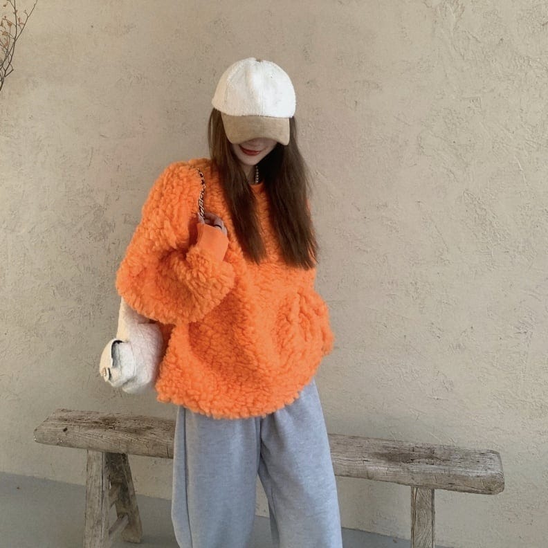 3color レディース ボリュームセーター セーター ミディアム丈 長袖 ラウンドネック 44