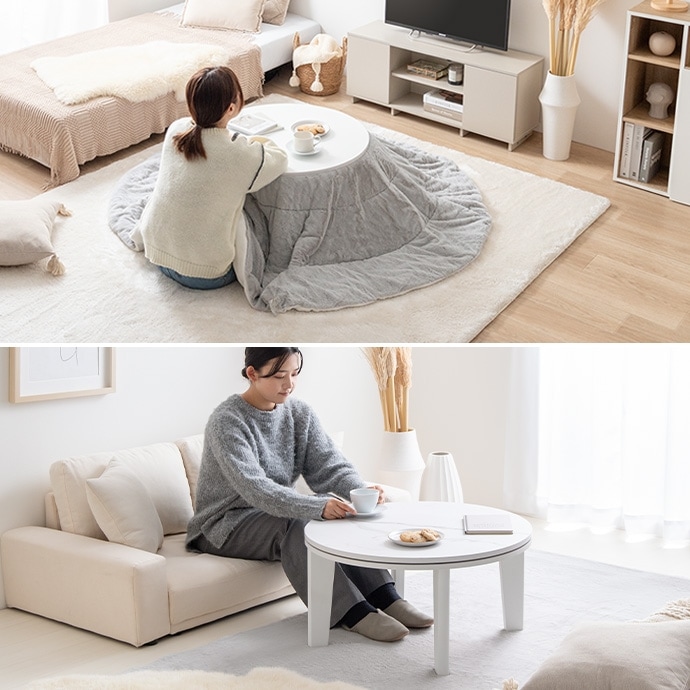 こたつテーブル 円形 直径68cm 遠赤外線ヒーター オールシーズン コンパクト 一人用_13