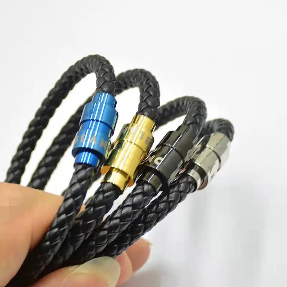 メンズ マグネット式留め金 ブレードレザーブレスレット 卸売 メンズ マグネット式留め金 ブレードレザーブレスレット 卸売