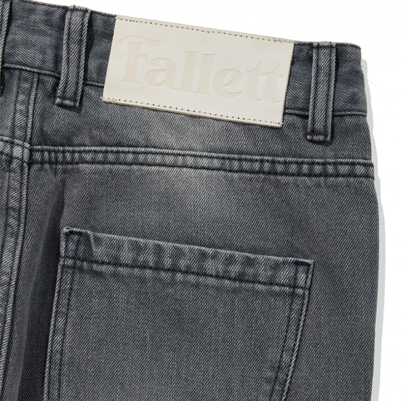 FALLETTカーブドブーツカットデニムパンツウォッシュグレー