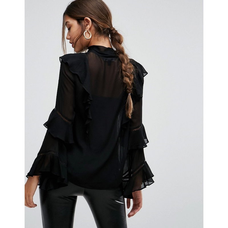 フォーエバーニュー レディース トップス ブラウス・シャツ【Forever New Chiffon Blouse with Tie Neck】Black フォーエバーニュー レディース トップス ブラウス・シャツ【Forever New Chiffon Blouse with Tie Neck】Black