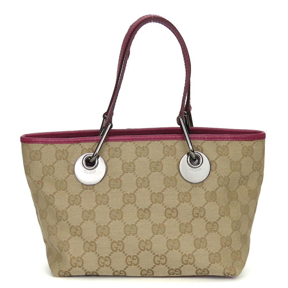 中古 ハンドバッグ 120844 GGキャンバス レザー ベージュ ピンク シルバー金具 ミニトート 普段使い カジュアル レディース 女性 中古 ハンドバッグ 120844 GGキャンバス レザー ベージュ ピンク シルバー金具 ミニトート 普段使い カジュアル レディース 女性