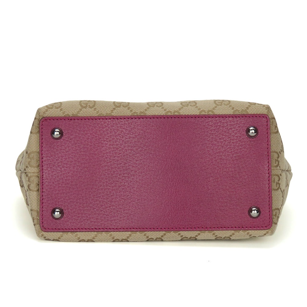 中古 ハンドバッグ 120844 GGキャンバス レザー ベージュ ピンク シルバー金具 ミニトート 普段使い カジュアル レディース 女性 中古 ハンドバッグ 120844 GGキャンバス レザー ベージュ ピンク シルバー金具 ミニトート 普段使い カジュアル レディース 女性