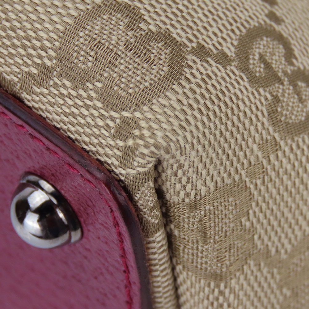 中古 ハンドバッグ 120844 GGキャンバス レザー ベージュ ピンク シルバー金具 ミニトート 普段使い カジュアル レディース 女性 中古 ハンドバッグ 120844 GGキャンバス レザー ベージュ ピンク シルバー金具 ミニトート 普段使い カジュアル レディース 女性