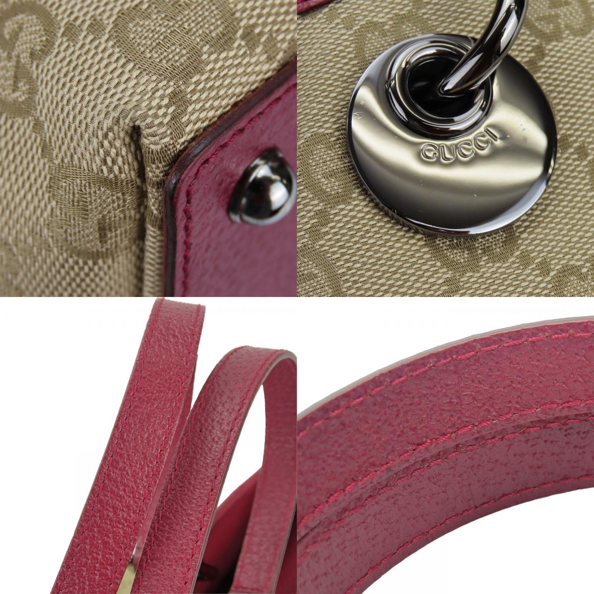 中古 ハンドバッグ 120844 GGキャンバス レザー ベージュ ピンク シルバー金具 ミニトート 普段使い カジュアル レディース 女性 中古 ハンドバッグ 120844 GGキャンバス レザー ベージュ ピンク シルバー金具 ミニトート 普段使い カジュアル レディース 女性