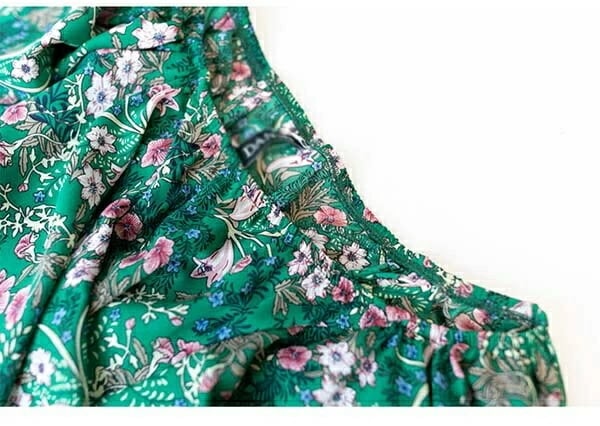 マーメイド 夏ワンピース シフォン オフショルダー 2Ways 花柄 リゾートワンピース 沖縄 大人可愛い かわいい きれいめ 大人可愛い かわいい フリル グリーン オフショル 花柄ワンピース ハワ