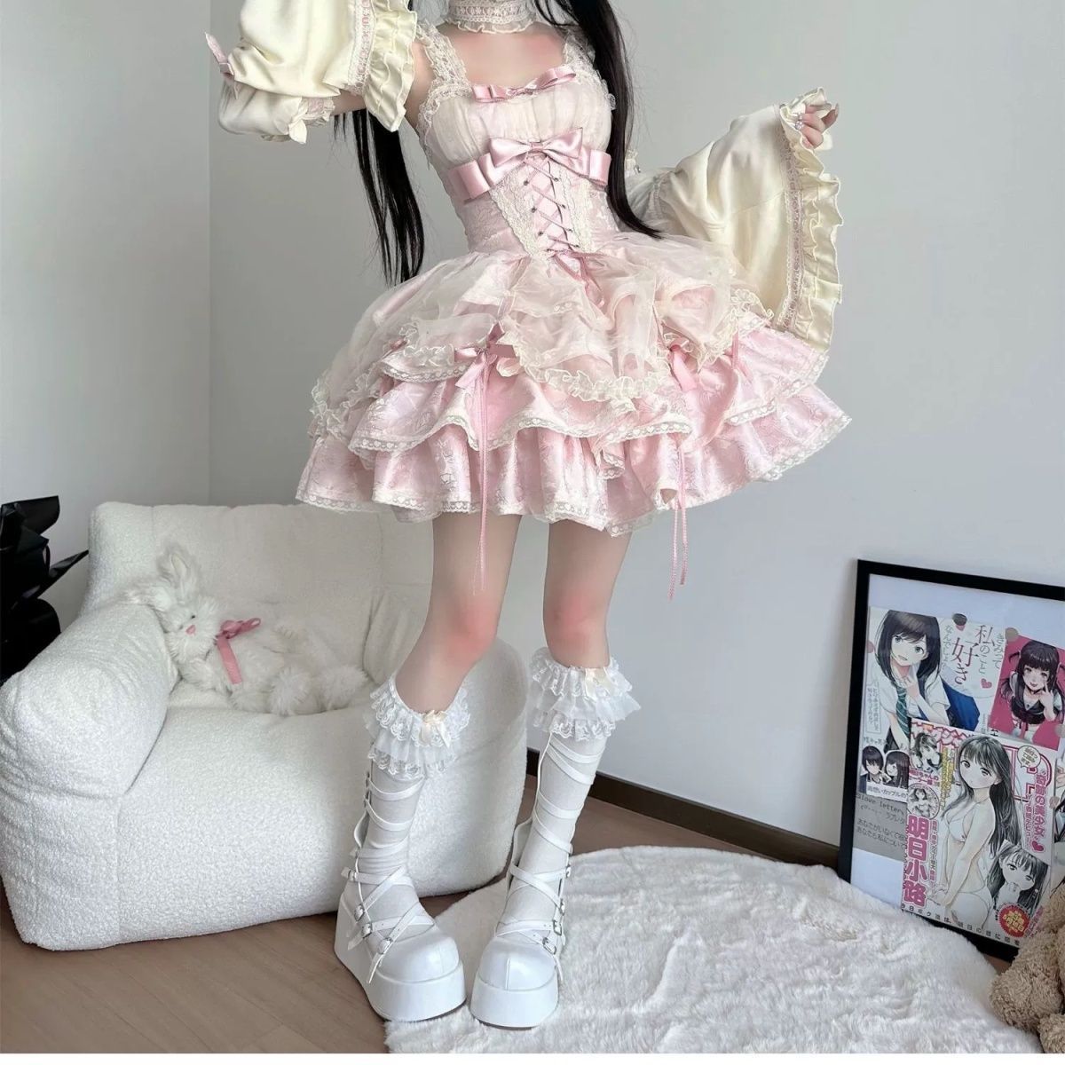 コスチューム JSK メガ割 かわいい ロリ学園祭 文化祭ワンピースコスプレ 安い サブカルチャー 優しいバレエ ロリータドレス 三点セット コスチューム JSK メガ割 かわいい ロリ学園祭 文化祭ワンピースコスプレ 安い サブカルチャー 優しいバレエ ロリータドレス 三点セット