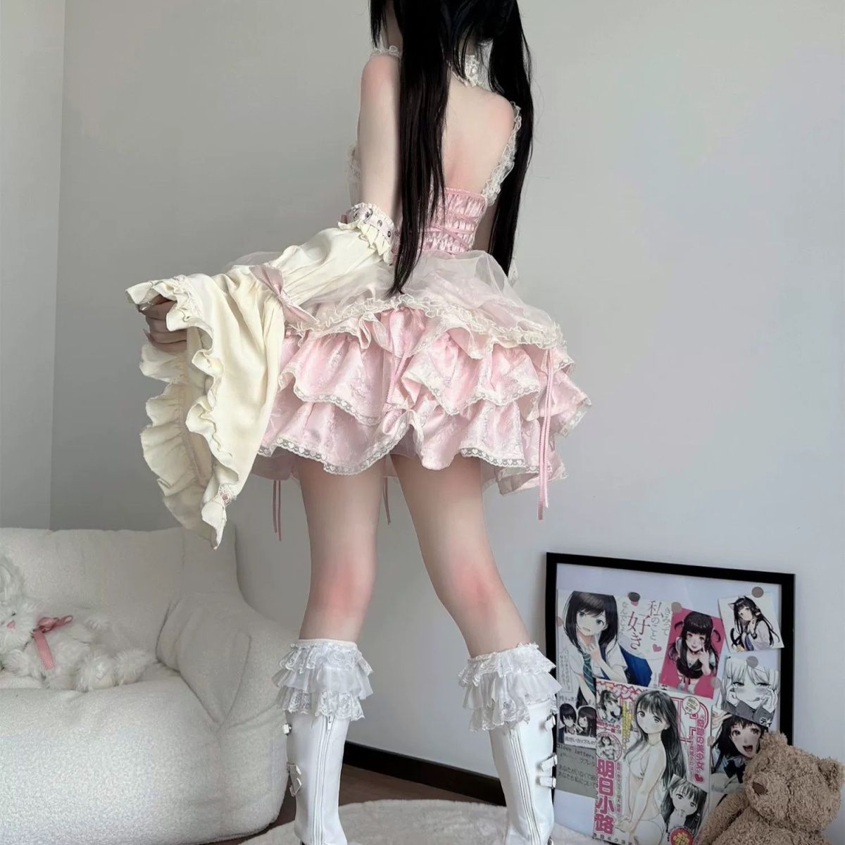 コスチューム JSK メガ割 かわいい ロリ学園祭 文化祭ワンピースコスプレ 安い サブカルチャー 優しいバレエ ロリータドレス 三点セット コスチューム JSK メガ割 かわいい ロリ学園祭 文化祭ワンピースコスプレ 安い サブカルチャー 優しいバレエ ロリータドレス 三点セット