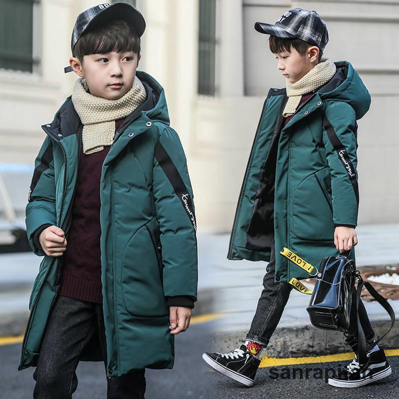 【急速出荷!】ダウンコート 子供服 ダウンジャケット ロングコート フード付き 中綿コート アウター 防寒 防風 キッズ 男の子 子供コート 厚手 暖かい ゆったり ジュニア