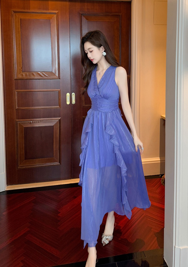 【JY.上品】 2024夏新品 vネック シフォン ロング キャミ ドレス パーティー キャバ 大人 同窓会 披露宴 卒業式 結婚式 演奏会 ウェディング 二次会 メガ割