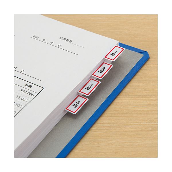 （まとめ）TANOSEE 各種プリンタ対応タックインデックス A4 42面（大） 2734mm 青枠 1冊（20シート） 10セット