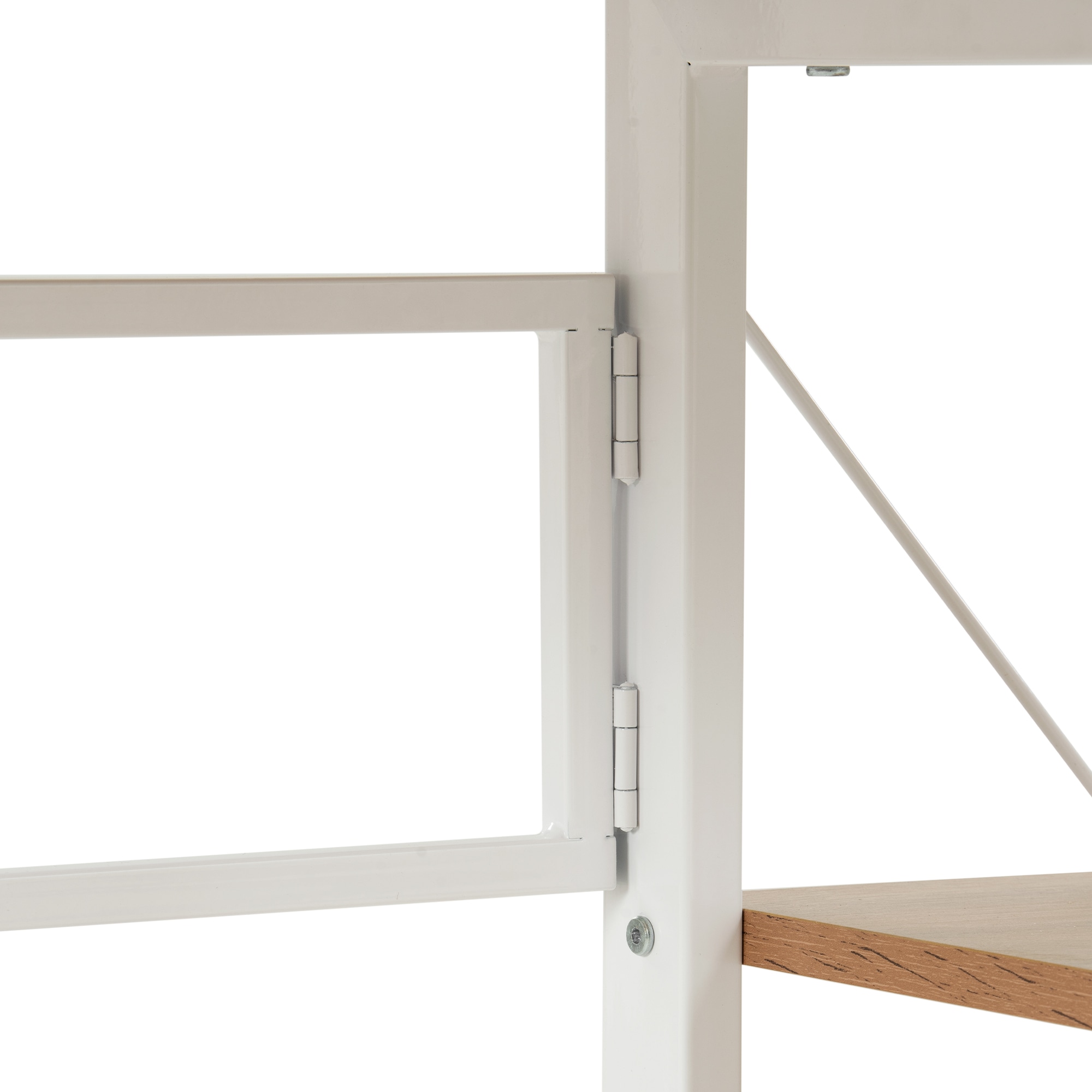 【国内出荷】【値上げ予定　12月8日～】【新品登場】パソコンデスク 折りたたみデスク 簡易デスク オフィスデスク 学習デスク 3段収納ラック キャスター付き【ホワイト】