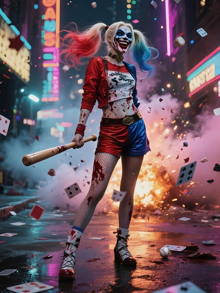 ハロウィン自殺小隊コスプレ衣装ハーレイ・クインピエロ女ハーレイ・クインゼルコスプレ衣装