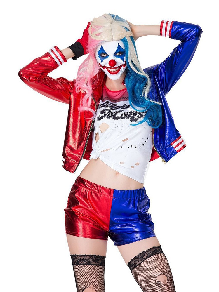 ハロウィン自殺小隊コスプレ衣装ハーレイ・クインピエロ女ハーレイ・クインゼルコスプレ衣装