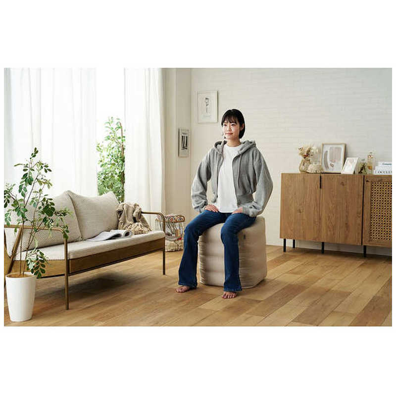 エレコム　ELECOM　四角いバランスボール(55cm) ベージュ　HCFBBCUBE55BE