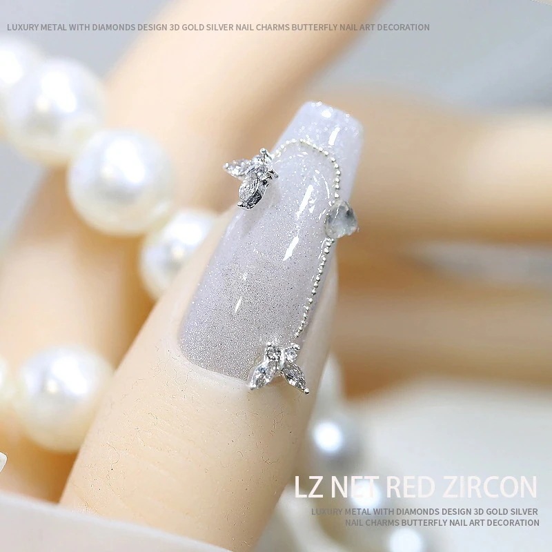 5粒ドリル合金ネイルアクセサリー蝶の爪飾りドリル