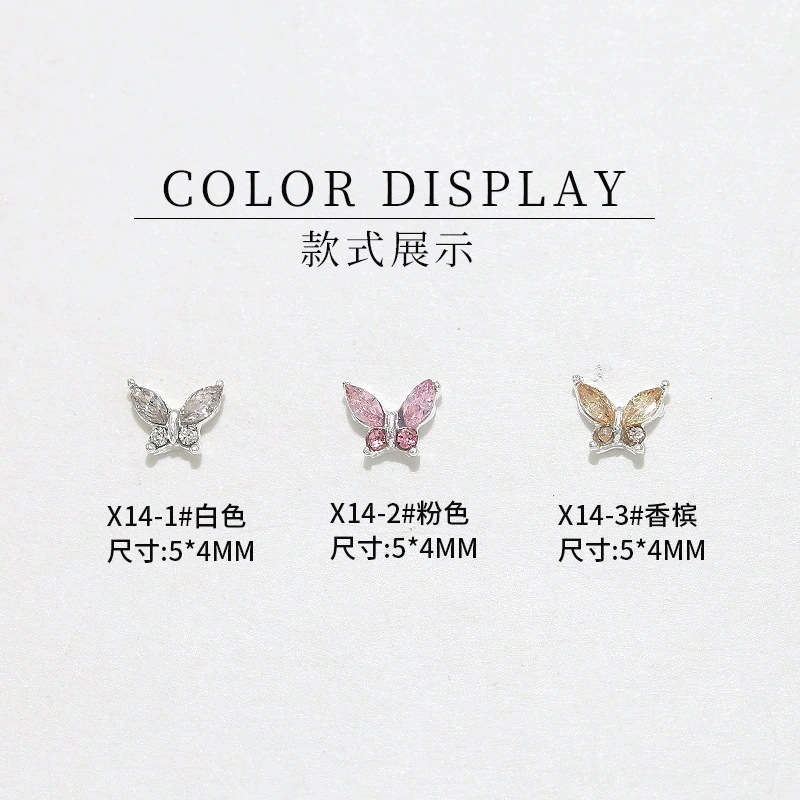 5粒ドリル合金ネイルアクセサリー蝶の爪飾りドリル