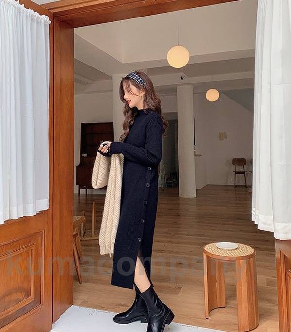 ニット ワンピース ロング 長袖 ハイネック 冬 秋 黒 体型カバー ゆったり リブニットワンピース 大きいサイズ 3L 4L 秋冬 Iラインワンピース スリット シンプル カジュアル おしゃれ 20 ニット ワンピース ロング 長袖 ハイネック 冬 秋 黒 体型カバー ゆったり リブニットワンピース 大きいサイズ 3L 4L 秋冬 Iラインワンピース スリット シンプル カジュアル おしゃれ 20