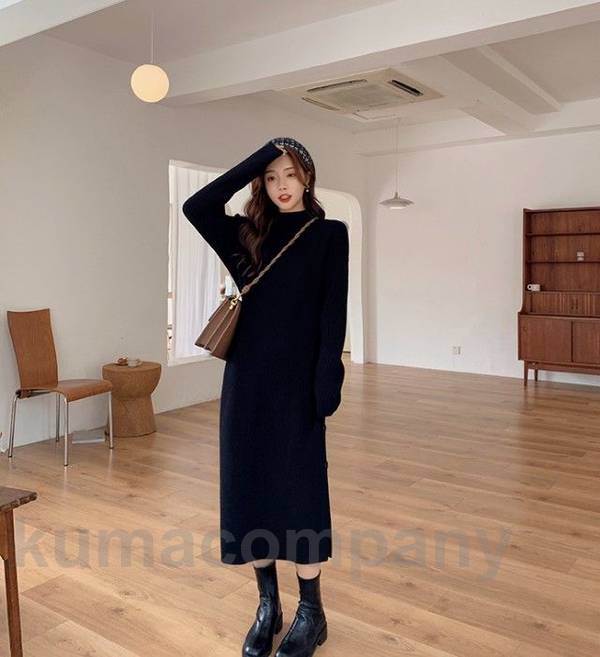 ニット ワンピース ロング 長袖 ハイネック 冬 秋 黒 体型カバー ゆったり リブニットワンピース 大きいサイズ 3L 4L 秋冬 Iラインワンピース スリット シンプル カジュアル おしゃれ 20 ニット ワンピース ロング 長袖 ハイネック 冬 秋 黒 体型カバー ゆったり リブニットワンピース 大きいサイズ 3L 4L 秋冬 Iラインワンピース スリット シンプル カジュアル おしゃれ 20