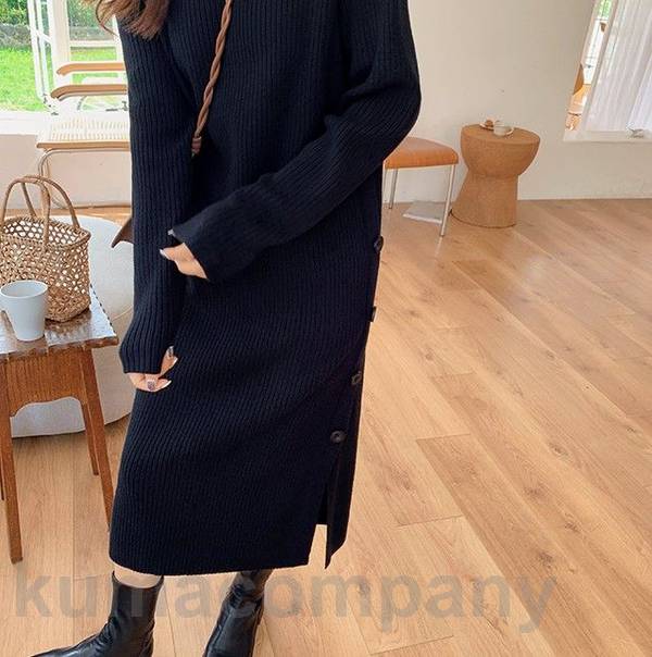 ニット ワンピース ロング 長袖 ハイネック 冬 秋 黒 体型カバー ゆったり リブニットワンピース 大きいサイズ 3L 4L 秋冬 Iラインワンピース スリット シンプル カジュアル おしゃれ 20 ニット ワンピース ロング 長袖 ハイネック 冬 秋 黒 体型カバー ゆったり リブニットワンピース 大きいサイズ 3L 4L 秋冬 Iラインワンピース スリット シンプル カジュアル おしゃれ 20