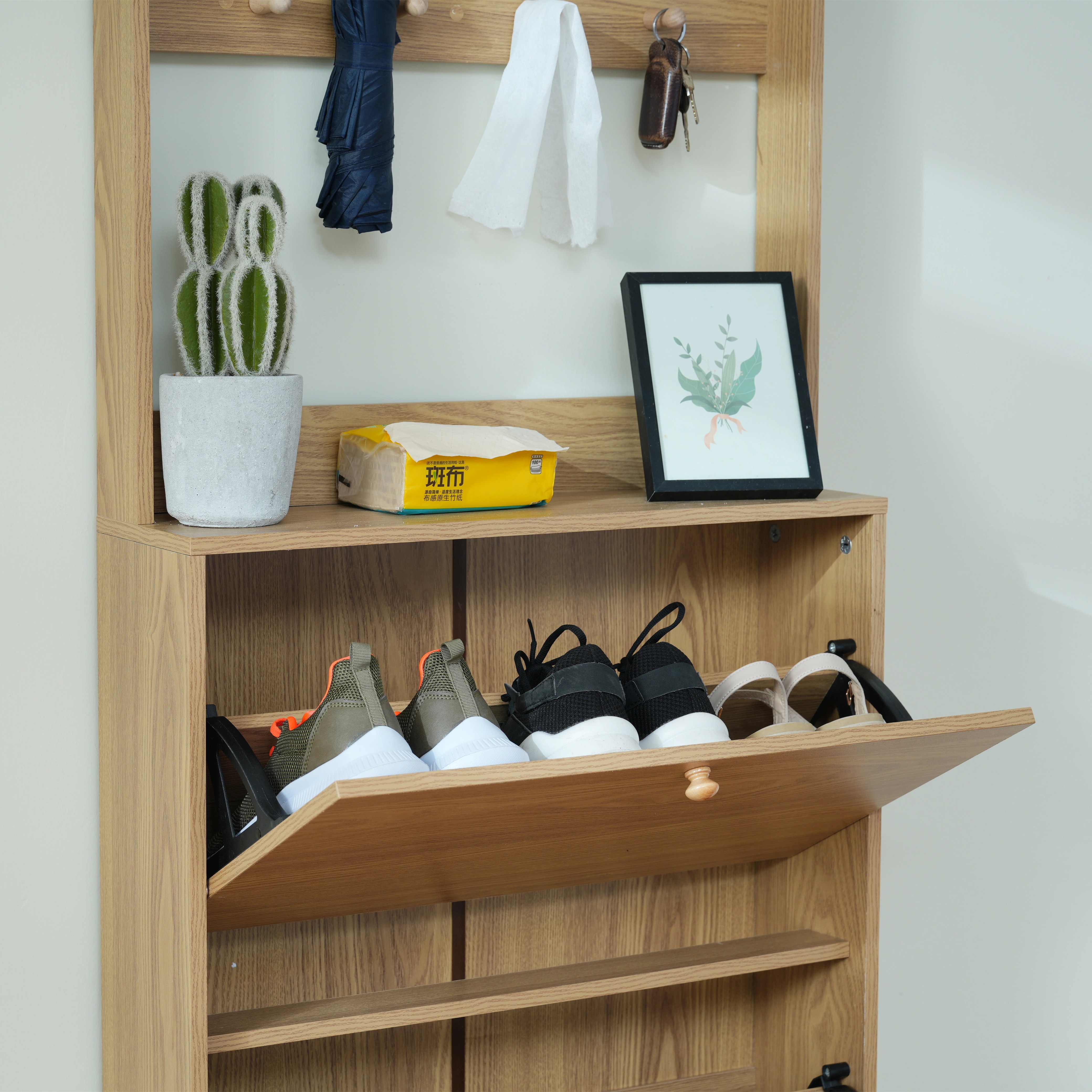 620【新品】ヴィンテージナチュラル シューズラック スリム 靴箱 下駄箱 薄型 3段 フック付き くつ箱 靴入れ 収納ラック エントランス 靴収納 靴収納棚 木製 おしゃれ 消臭 620【新品】ヴィンテージナチュラル シューズラック スリム 靴箱 下駄箱 薄型 3段 フック付き くつ箱 靴入れ 収納ラック エントランス 靴収納 靴収納棚 木製 おしゃれ 消臭
