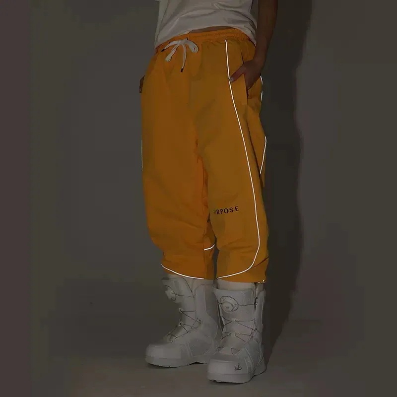 【送料無料】スノーボードウェア ロングパンツ 単品 スキーウェア メンズ レディース 長ズボン ボトムス スノボウェア 男女兼用 光反射ライン