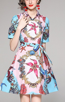 レトロプリント ワンピース エスニック ショートディスカウント メンズライク マニッシュ ラブリー レトロプリント ワンピース エスニック ショートディスカウント メンズライク マニッシュ ラブリー