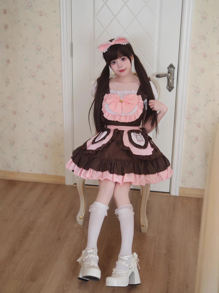 【2025新作】新作うさぎちゃんソフト萌えメイド服可愛い二次元少女lolitaメイド服コスプレ