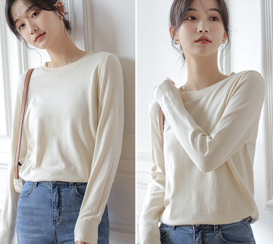 トップス プルオーバー 袖あり 長袖 ラウンドネック かわいい 大人可愛い きれいめ シンプル トップス プルオーバー 袖あり 長袖 ラウンドネック かわいい 大人可愛い きれいめ シンプル