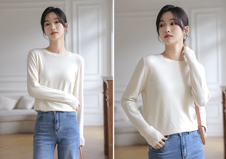 トップス プルオーバー 袖あり 長袖 ラウンドネック かわいい 大人可愛い きれいめ シンプル トップス プルオーバー 袖あり 長袖 ラウンドネック かわいい 大人可愛い きれいめ シンプル