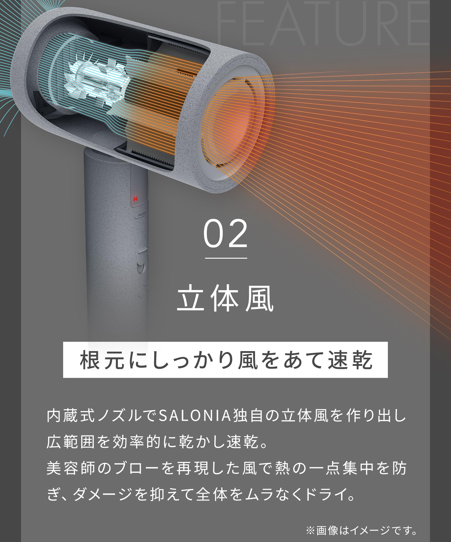 079 SALONIA エアトリートメントドライヤー グラファイトブラック