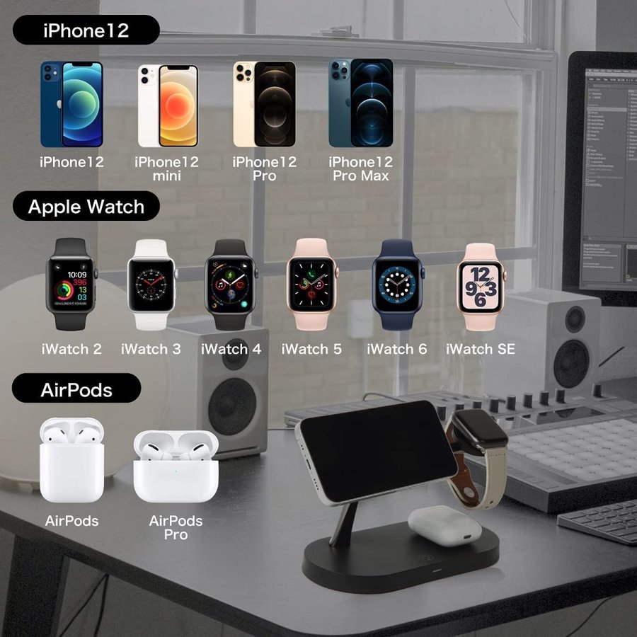 急速充電 OFF新作限定 黒 30% iphne アップルウォッチ ワイヤレス充電器 充 充電器 3in1 急速充電 OFF新作限定 黒 30% iphne アップルウォッチ ワイヤレス充電器 充 充電器 3in1
