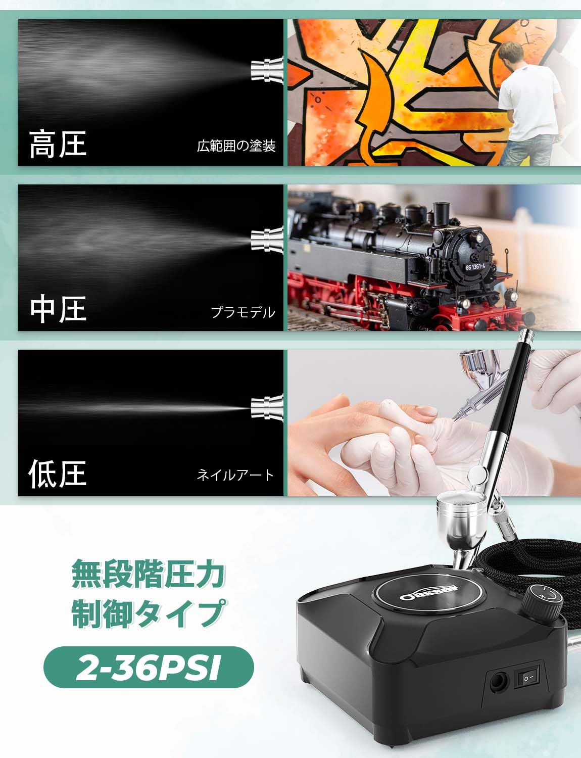 Qoo10] Oasser エアブラシ セット ミニコ