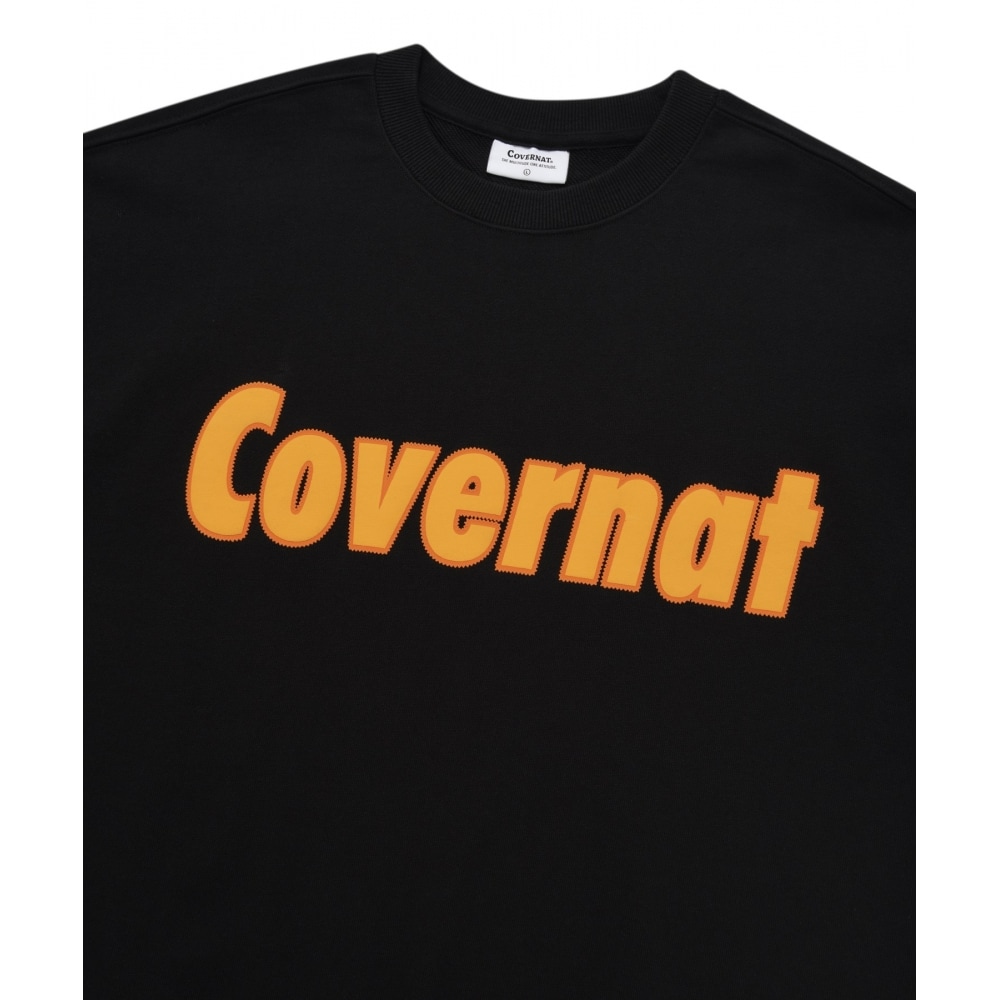 COVERNAT コンフォート ロゴ マンツーマン ブラック COVERNAT コンフォート ロゴ マンツーマン ブラック