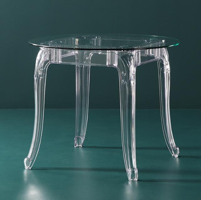 透明アクリルテーブルラウンドコーヒー家具正方形アクリルテーブルサイドテーブル丸型と正方形の透明なアクリルコーヒーテーブルアクリル結婚披露宴ラウンドガラスモダンテーブルダイニングテーブル