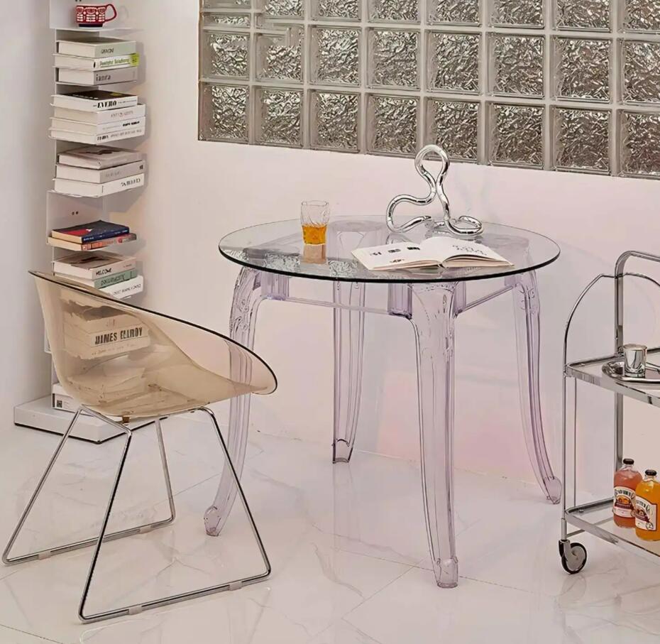 透明アクリルテーブルラウンドコーヒー家具正方形アクリルテーブルサイドテーブル丸型と正方形の透明なアクリルコーヒーテーブルアクリル結婚披露宴ラウンドガラスモダンテーブルダイニングテーブル