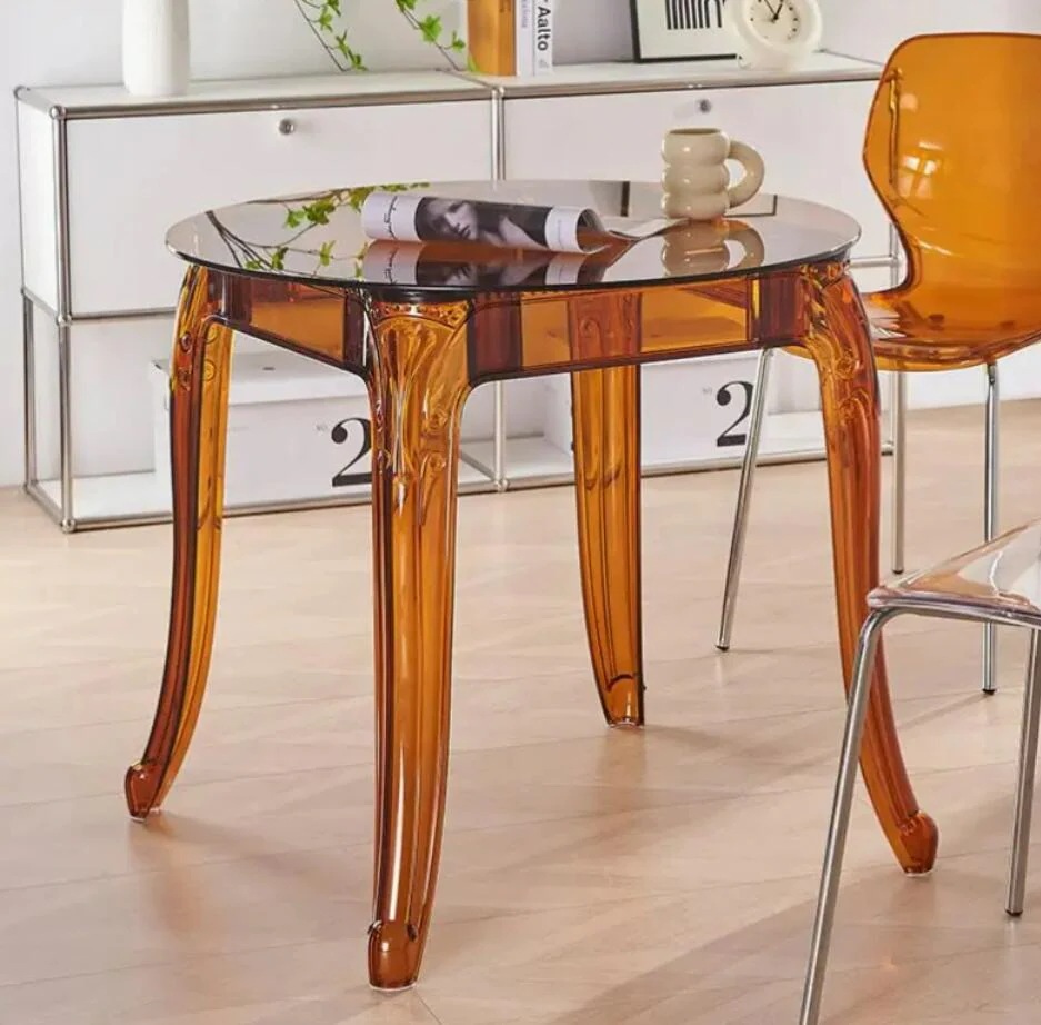 透明アクリルテーブルラウンドコーヒー家具正方形アクリルテーブルサイドテーブル丸型と正方形の透明なアクリルコーヒーテーブルアクリル結婚披露宴ラウンドガラスモダンテーブルダイニングテーブル