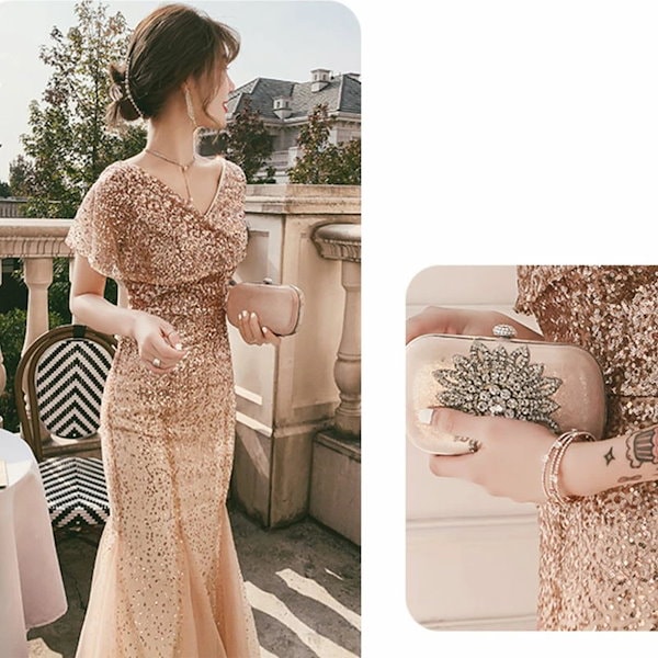 ゴールド スパンコールマーメイド コンテストドレス 7号 9号 22021610-5.jpg