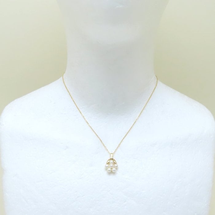 パール ネックレス 真珠 K18YG イエローゴールド/294054【中古】