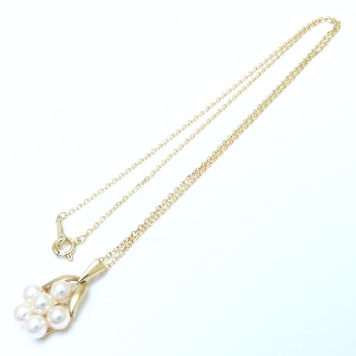 パール ネックレス 真珠 K18YG イエローゴールド/294054【中古】