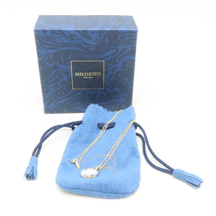 パール ネックレス 真珠 K18YG イエローゴールド/294054【中古】