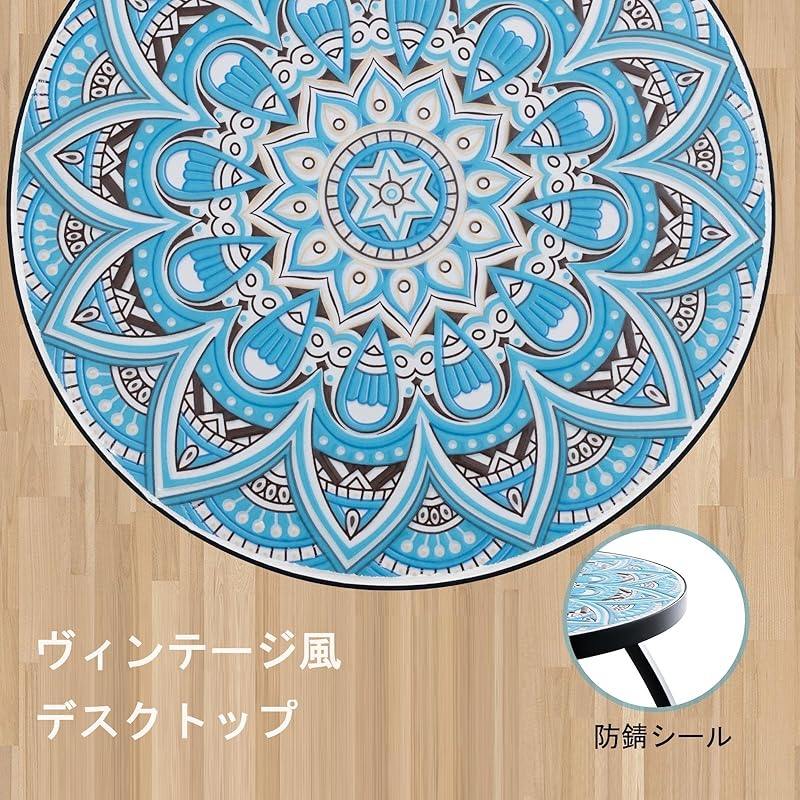 【国内即発】TANGKULA ガーデンテーブル アウトドアテーブル Φ35x高さ55cm 耐荷重15kg 防水 タイル 飾り台 フラワースタンド 鉢置き台 鉢台 サイドテーブル コーヒーテーブル ソフ