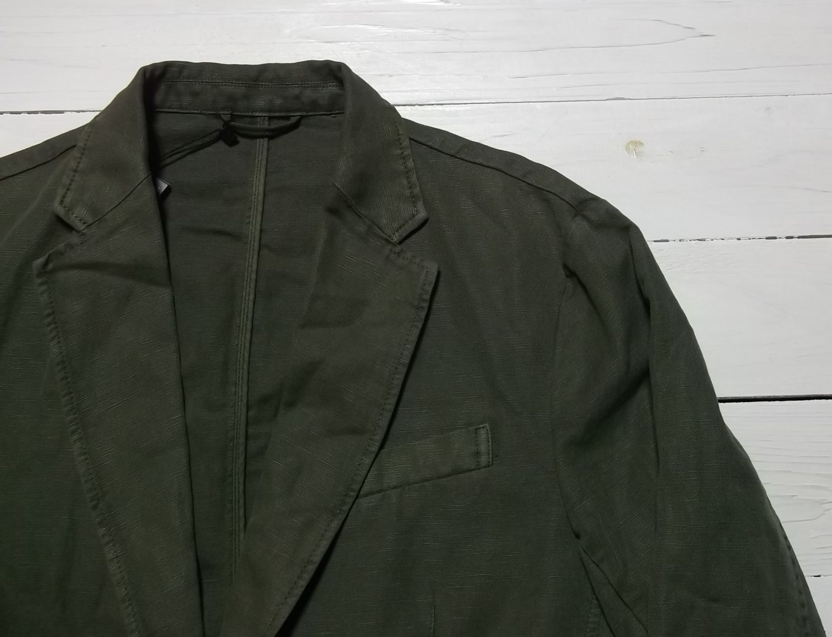 LA直輸入 メンズ コットン リネン テーラード ジャケット オリーヴ cotton linen tailored jacket olive ARMANI EXCHANGE 002