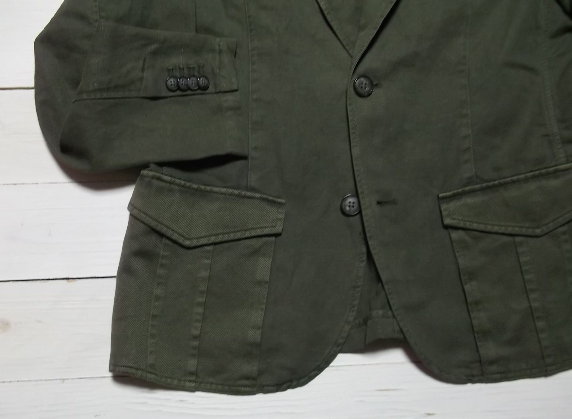 LA直輸入 メンズ コットン リネン テーラード ジャケット オリーヴ cotton linen tailored jacket olive ARMANI EXCHANGE 002