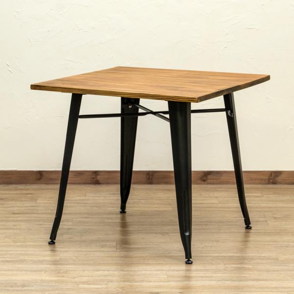 ダイニングテーブル 2人掛け おしゃれ インダストリアル ビンテージ風 木製 天板 木目 スチール脚 異素材 かっこいい スタイリッシュ 正方形 80×80cm デスク 机 ダイニングテーブル 2人掛け おしゃれ インダストリアル ビンテージ風 木製 天板 木目 スチール脚 異素材 かっこいい スタイリッシュ 正方形 80×80cm デスク 机
